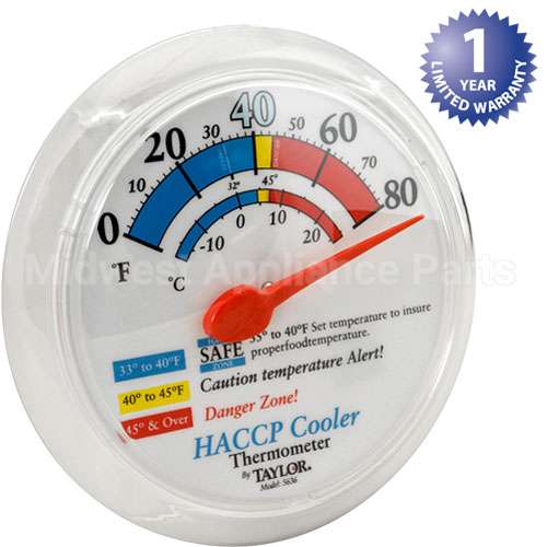 5636 Compatible Taylor Thermometer Thermometer(6"Od, Wall, 0/80F)