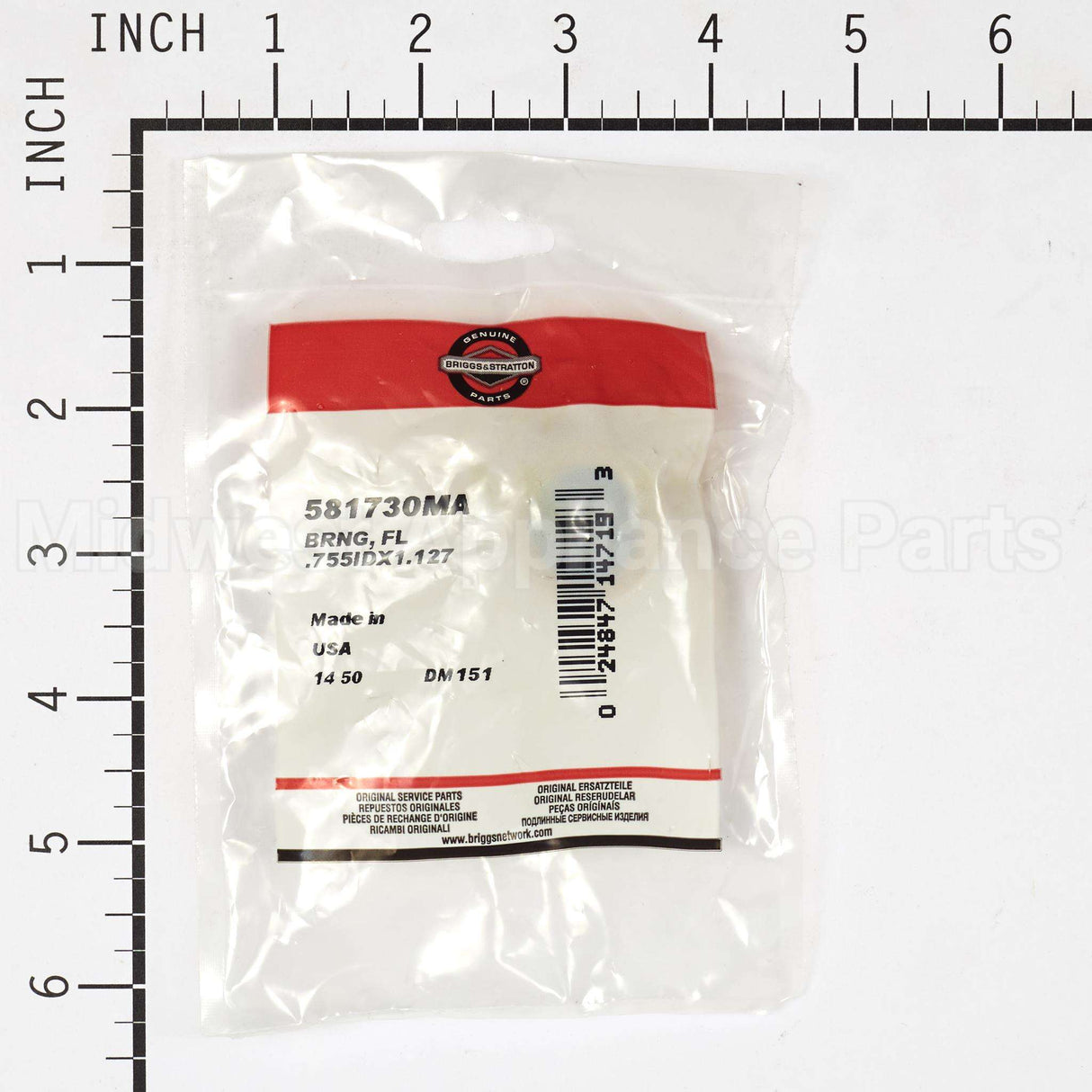 581730MA Briggs & Stratton Brng Fl .755Idx1.127