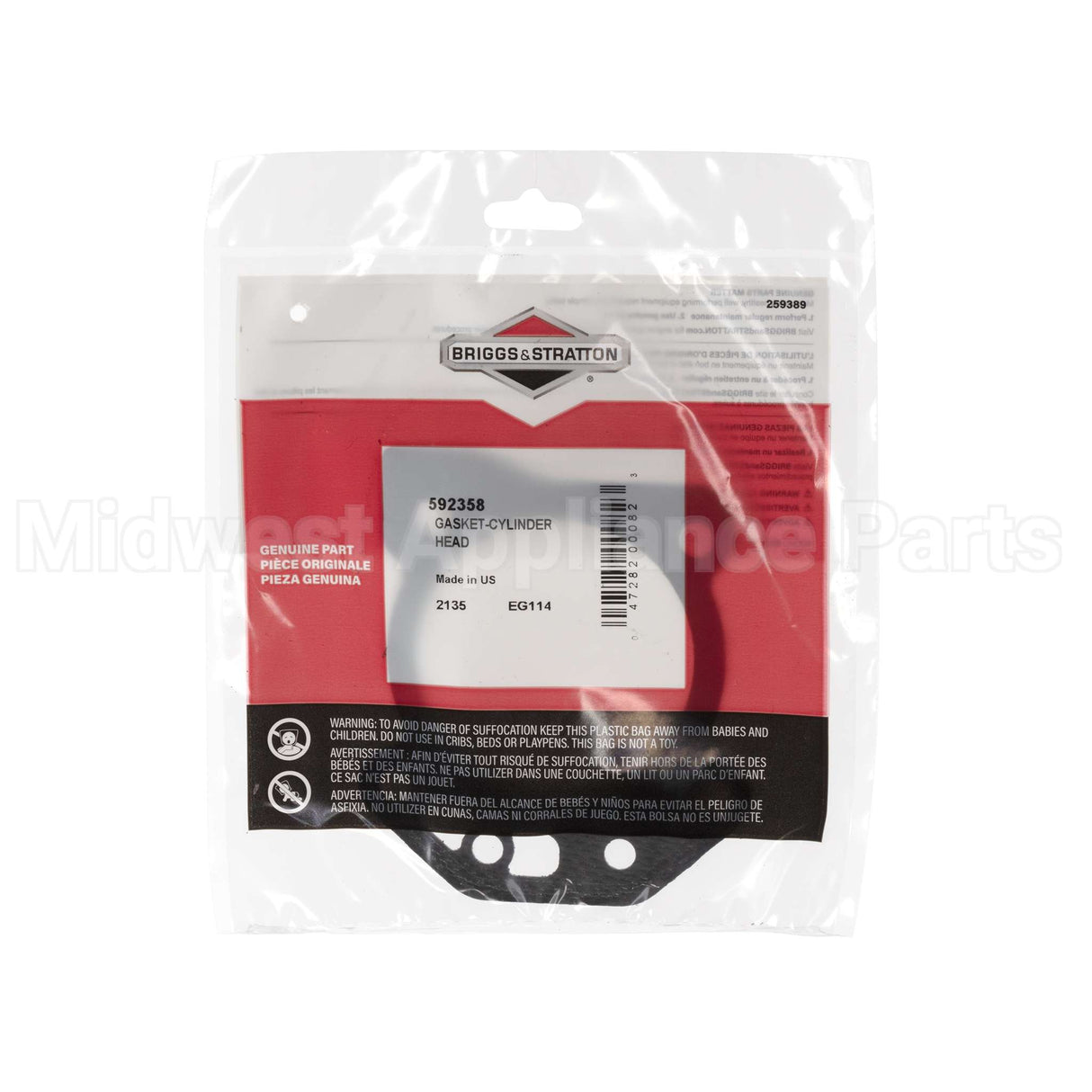 592358 Briggs & Stratton Gasket-Cylinder Head