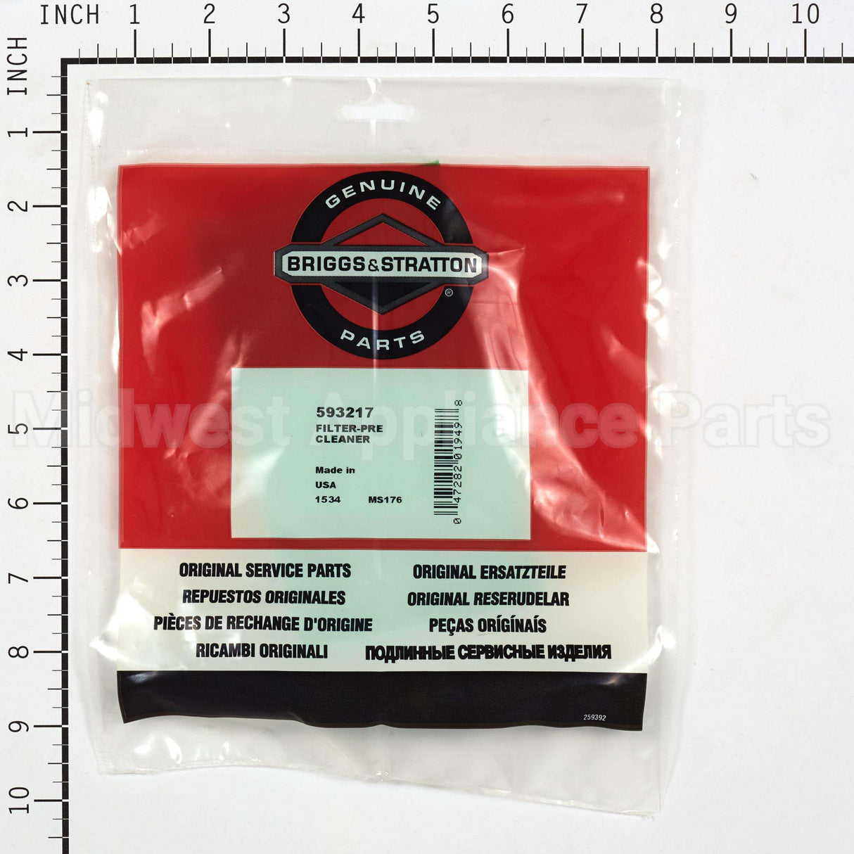 593217 Briggs & Stratton Filter-Pre Cleaner