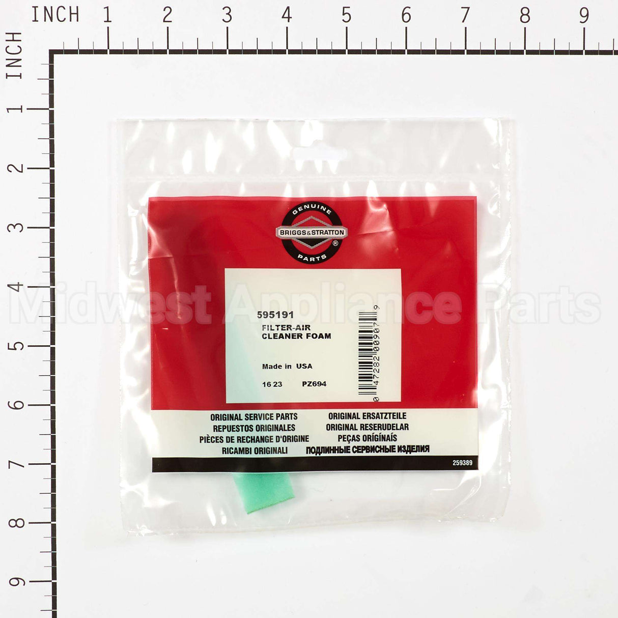 595191 Briggs & Stratton Filter-Air Cleaner Foam