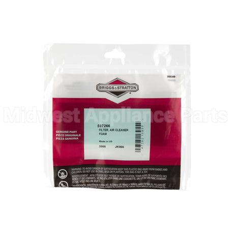 597266 Briggs & Stratton Filter Air Cleaner Foam