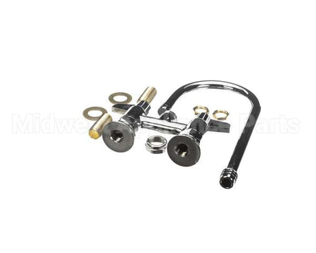 5F-4DLS05 T&S Brass 4 Deck Mount Faucet 512 Swivel Goosen