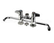 5F-4DLX14 T&S Brass Faucet, Deck Mount, 4 Centers, 14 Swing