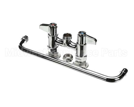 5F-4DLX14 T&S Brass Faucet, Deck Mount, 4 Centers, 14 Swing