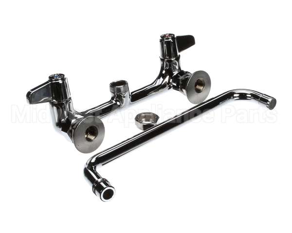 5F-8WLX12 T&S Brass Faucet, Wall Mount, 8 Centers, 12 Swing