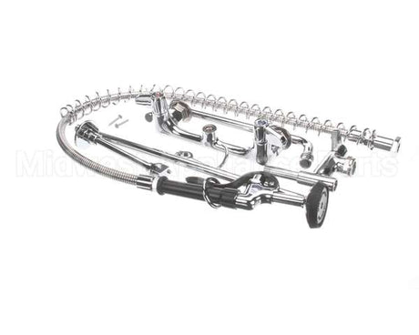 5PR-8W12 T&S Brass Pre-Rinse, Wall Mount Base, 8 Centers, 6