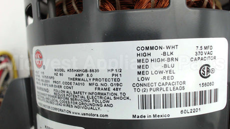 60L22 Lennox 1/2Hp1075Rpm120V1Ph5Spdblwrmtr