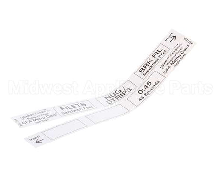 61725 Henny Penny Menu Card-Cfa Pressure Fryer