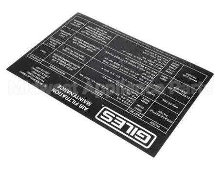 64454 Giles Label, Air Filter Maintenance, Vh Units