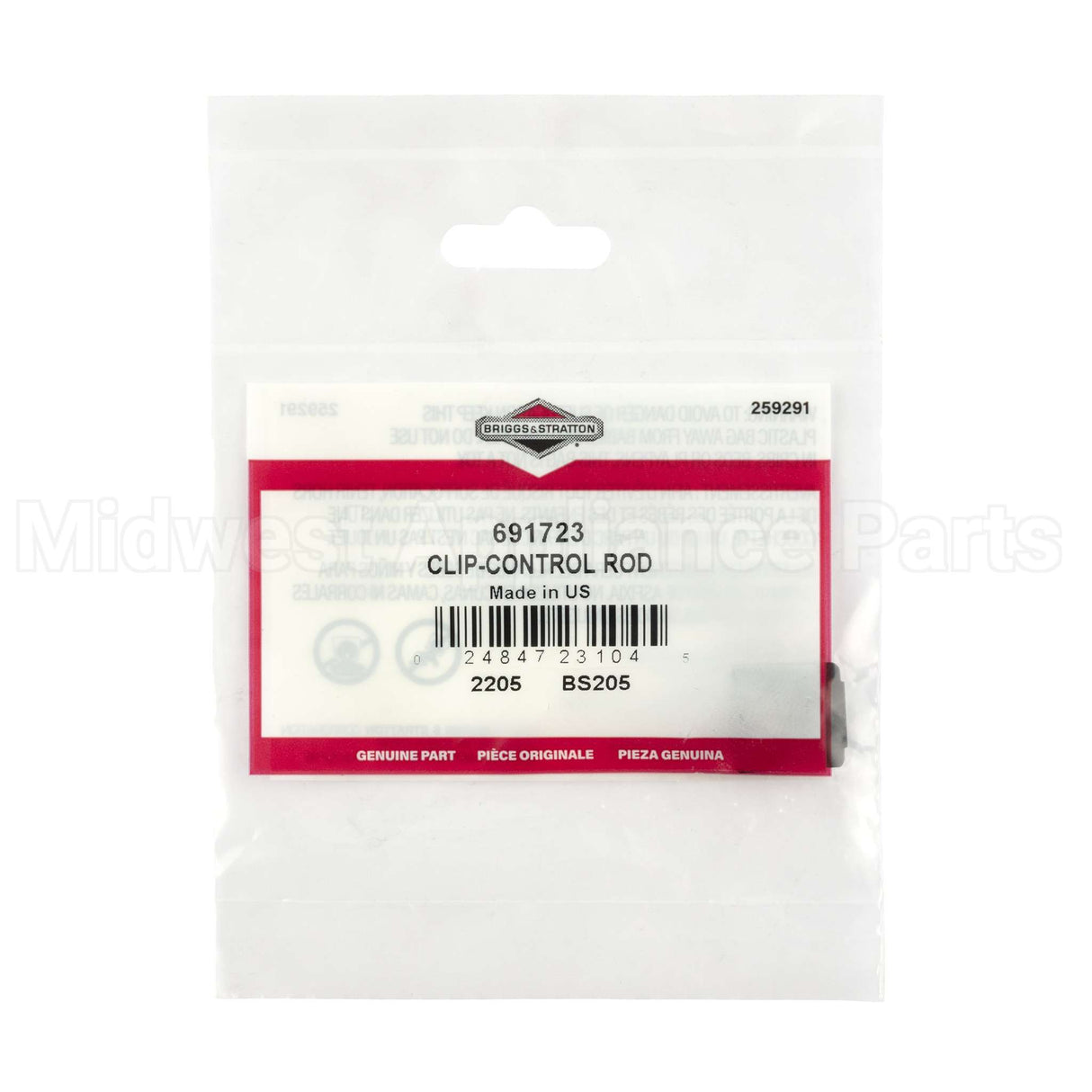 691723 Briggs & Stratton Clip-Control Rod