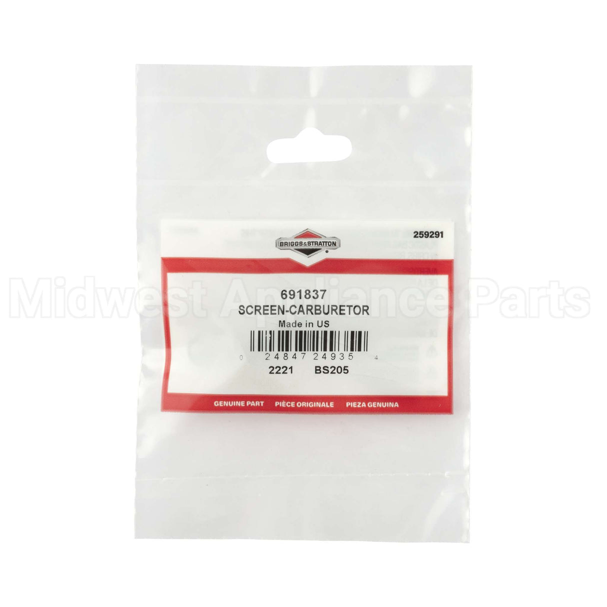 691837 Briggs & Stratton Screen-Carburetor