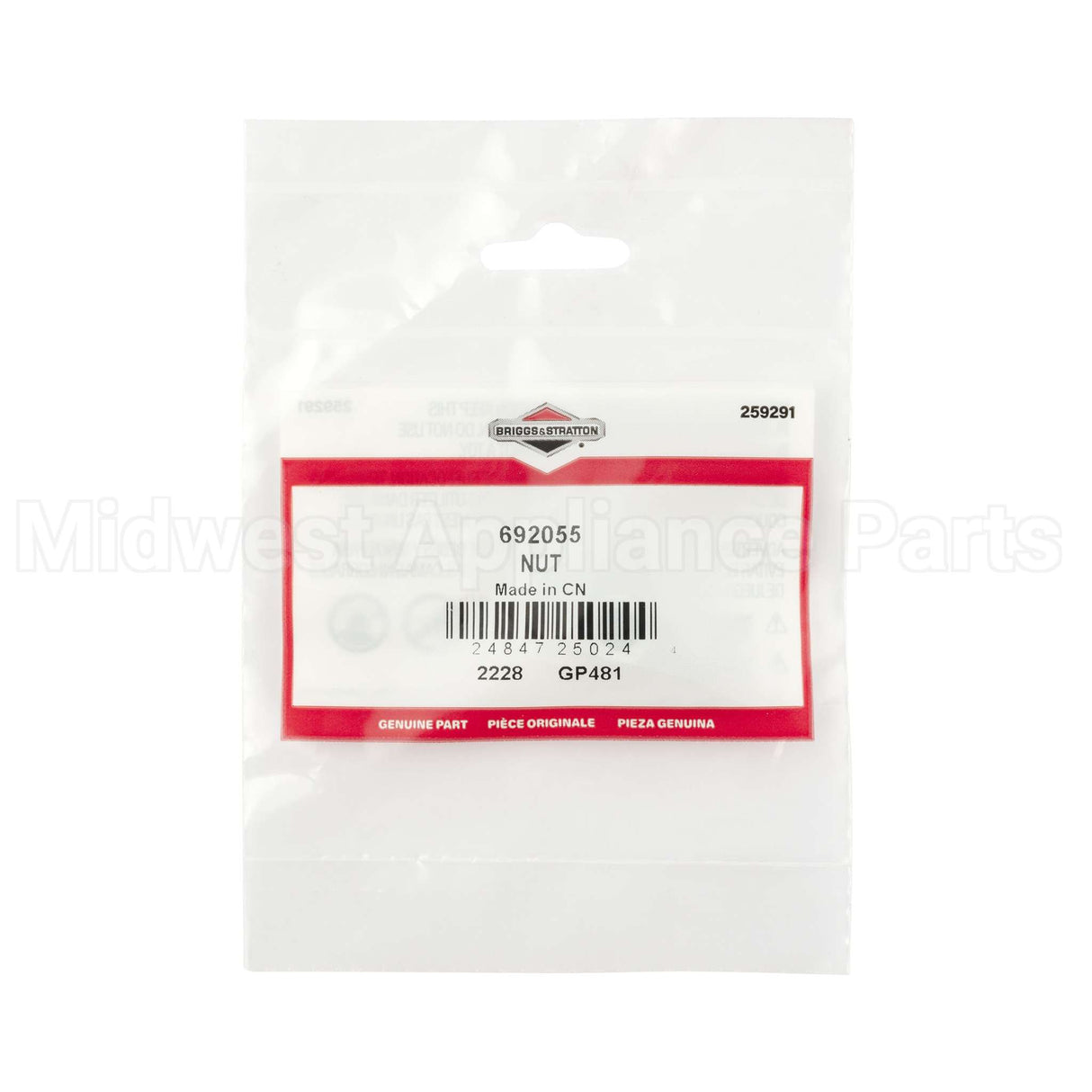 692055 Briggs & Stratton Nut
