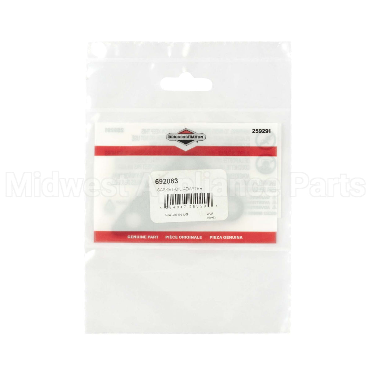 692063 Briggs & Stratton Gasket-Oil Adapter