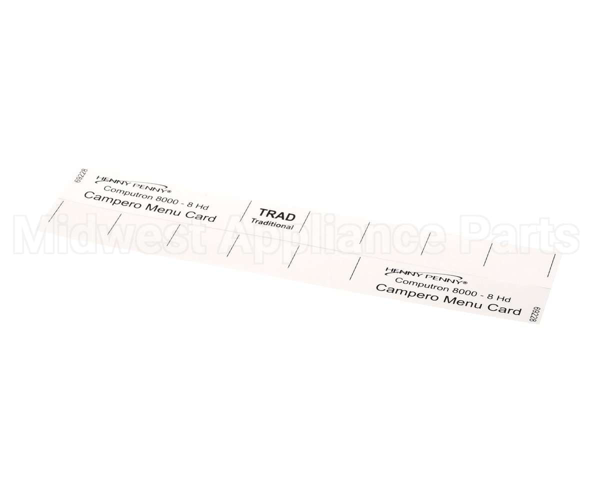 69228 Henny Penny Menu Card-C8000 Campero-8Hd