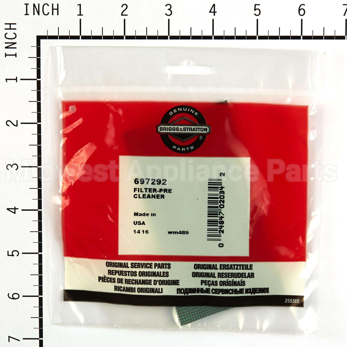 697292 Briggs & Stratton Filter-Pre Cleaner