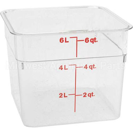 6SFSCW Compatible Cambro Container Sq Clear 6Qt