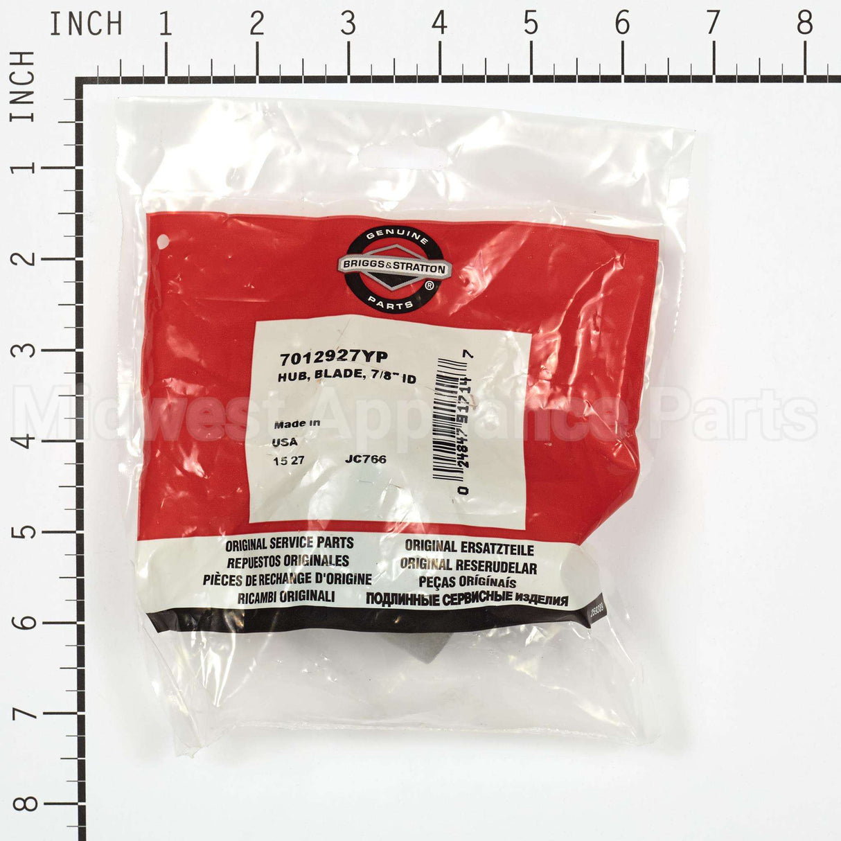 7012927YP Briggs & Stratton Hub Blade 7/8 Id"