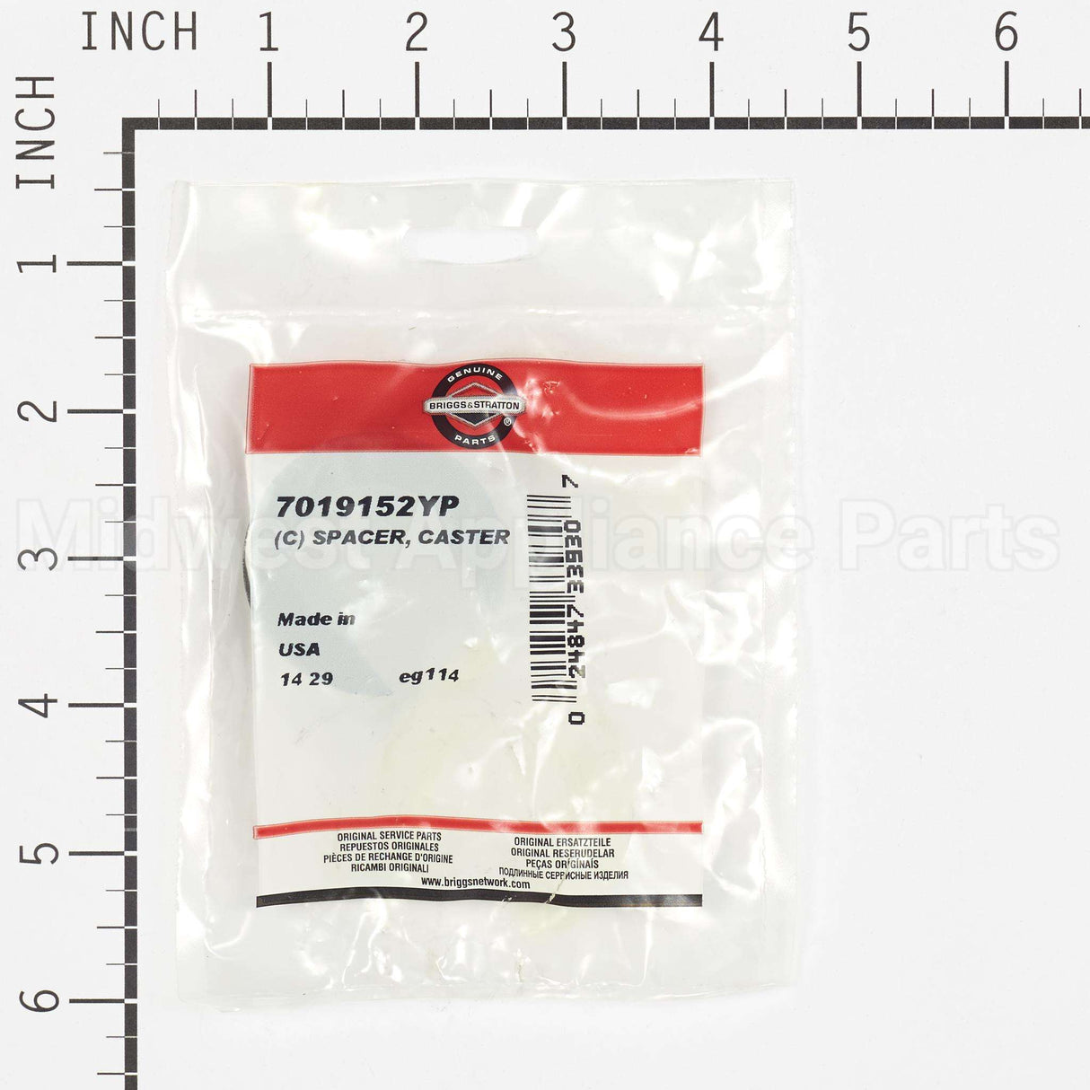 7019152YP Briggs & Stratton (C) Spacer Caster