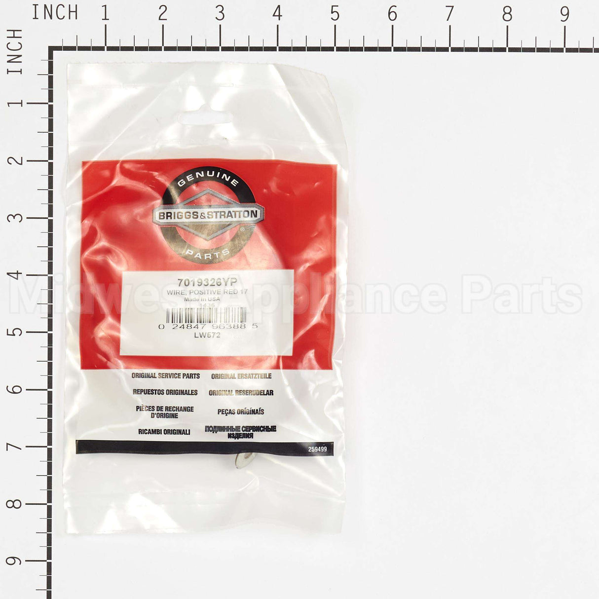 7019326YP Briggs & Stratton Wire Positive Red 17