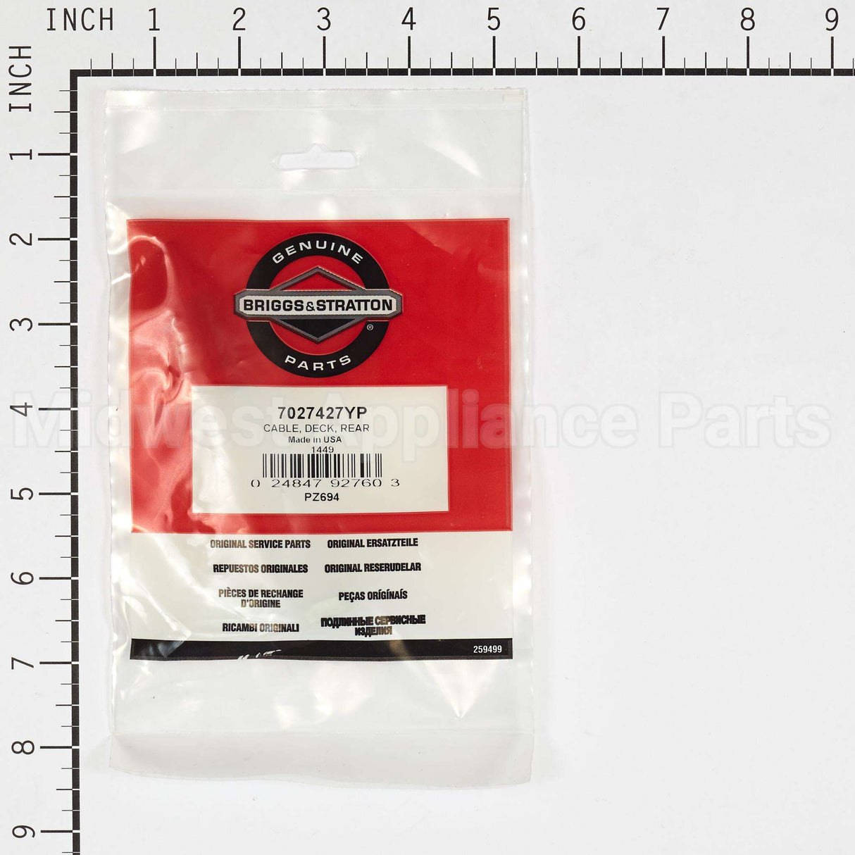 7027427YP Briggs & Stratton Cable Deck Rear