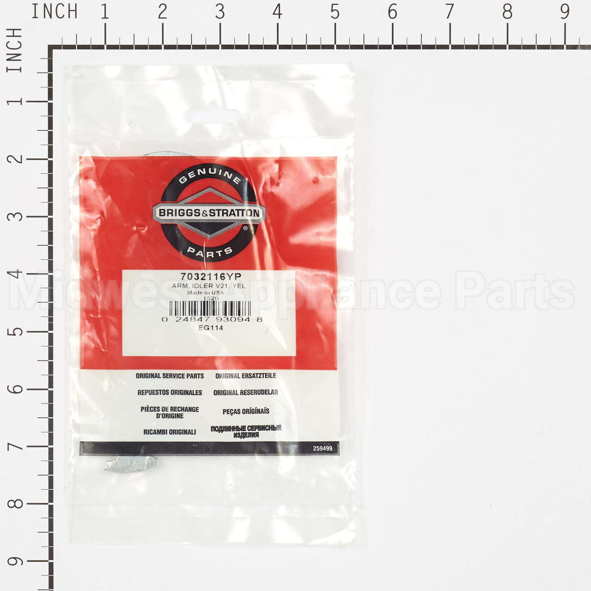 7032116YP Briggs & Stratton Arm Idler V21 Yel