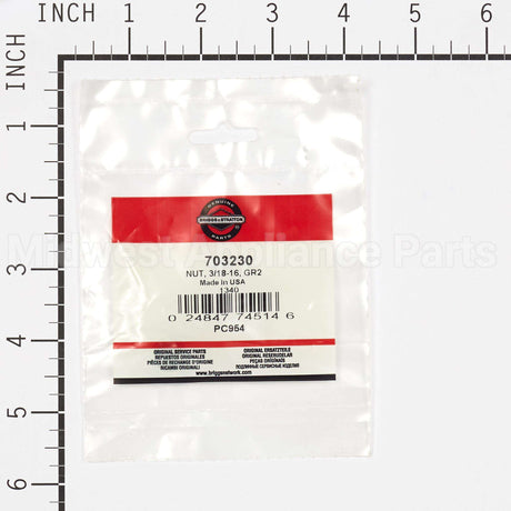 703230 Briggs & Stratton Nut 3/18-16 Gr2