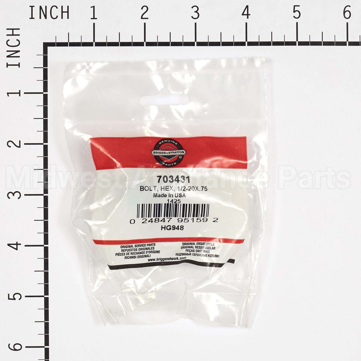 703431 Briggs & Stratton Bolt Hex 1/2-20X.75