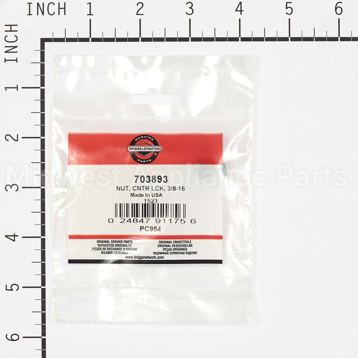 703893 Briggs & Stratton Nut Cntr Lck 3/8-16