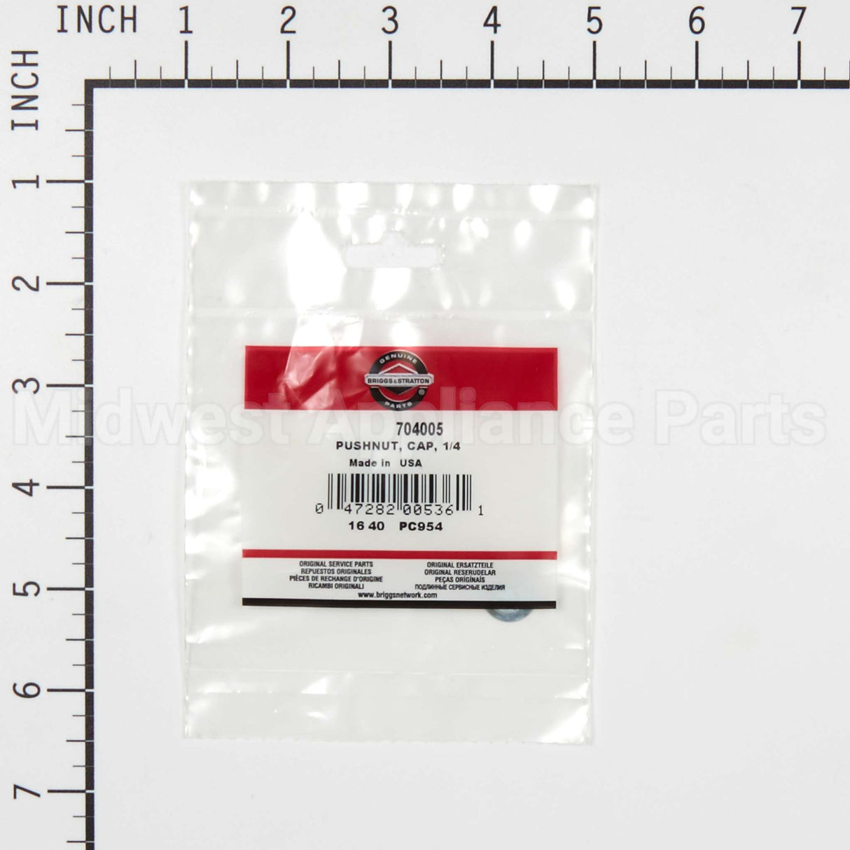 704005 Briggs & Stratton Pushnut Cap 1/4
