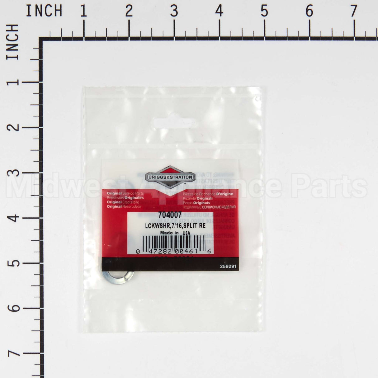 704007 Briggs & Stratton Lckwshr7/16Split Re