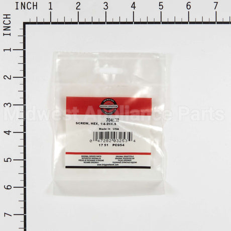 704130 Briggs & Stratton Screw Hex 1/4-20X.5
