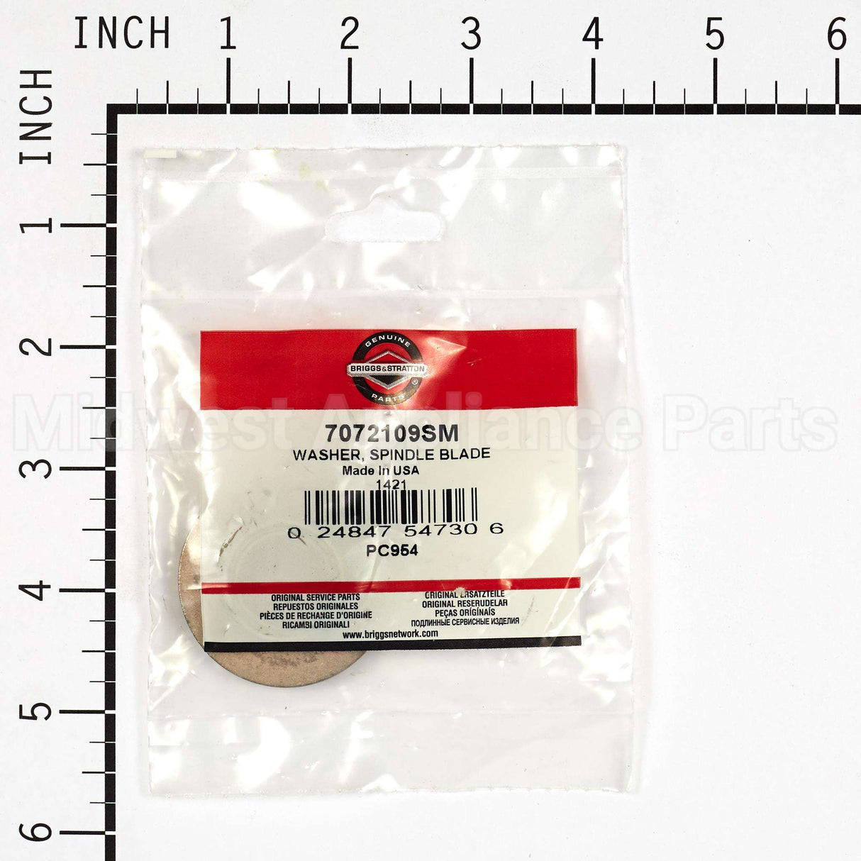 7072109SM Briggs & Stratton Washer Spindle Blade