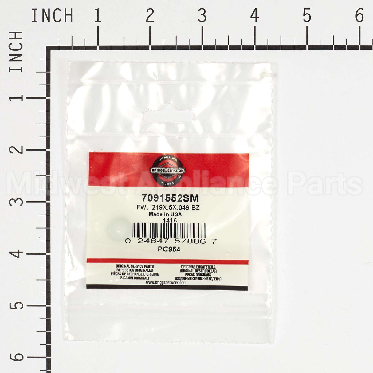 7091552SM Briggs & Stratton Fw .219X.5X.049 Bz