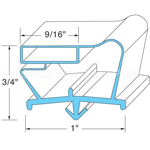 712-012D-13 Compatible Beverage Air Door Gasket - 14-5/8" X 19-5/8"