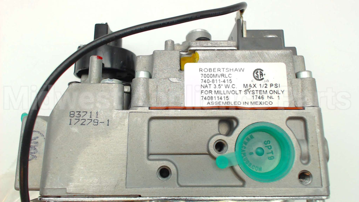 710-502 Robertshaw 1/2"Millivolt Gas Vlv,3.5"Wc