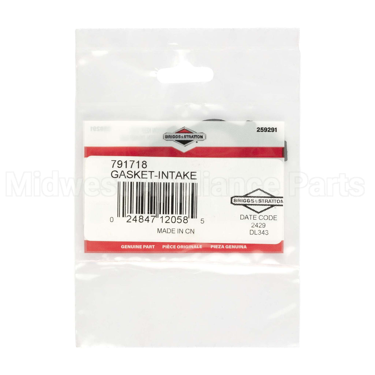 791718 Briggs & Stratton Gasket-Intake