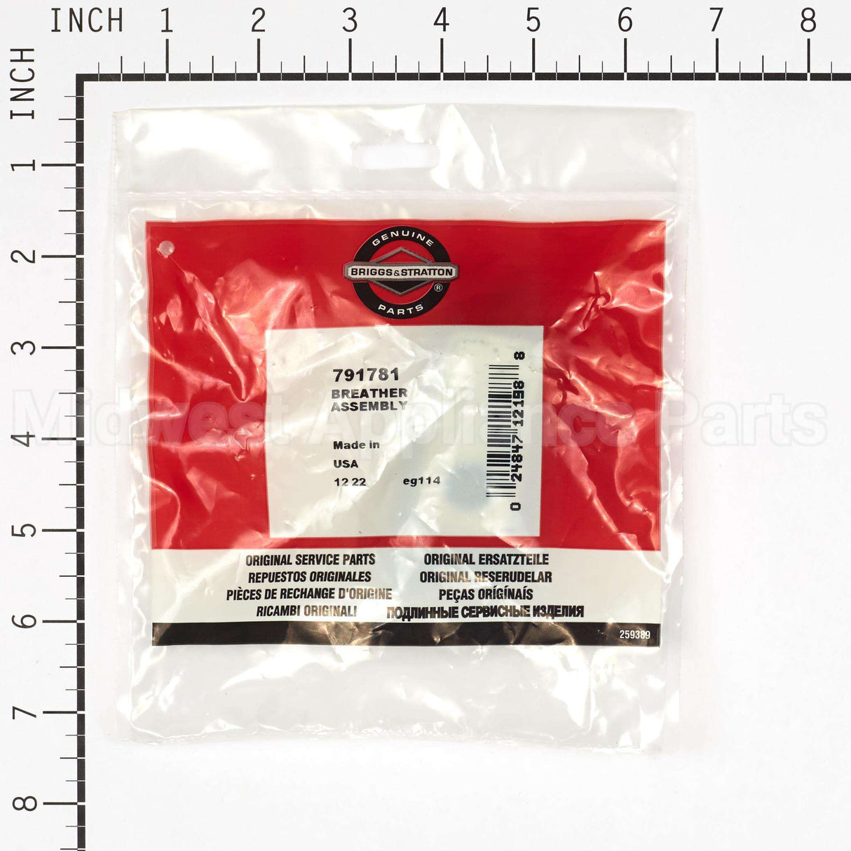 791781 Briggs & Stratton Breather Assembly