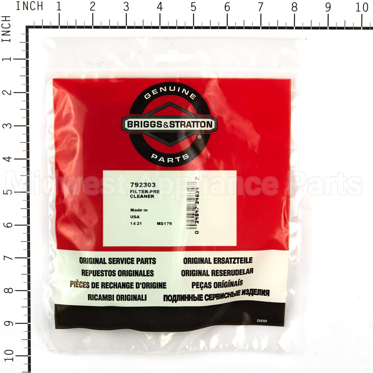 792303 Briggs & Stratton Filter-Pre Cleaner