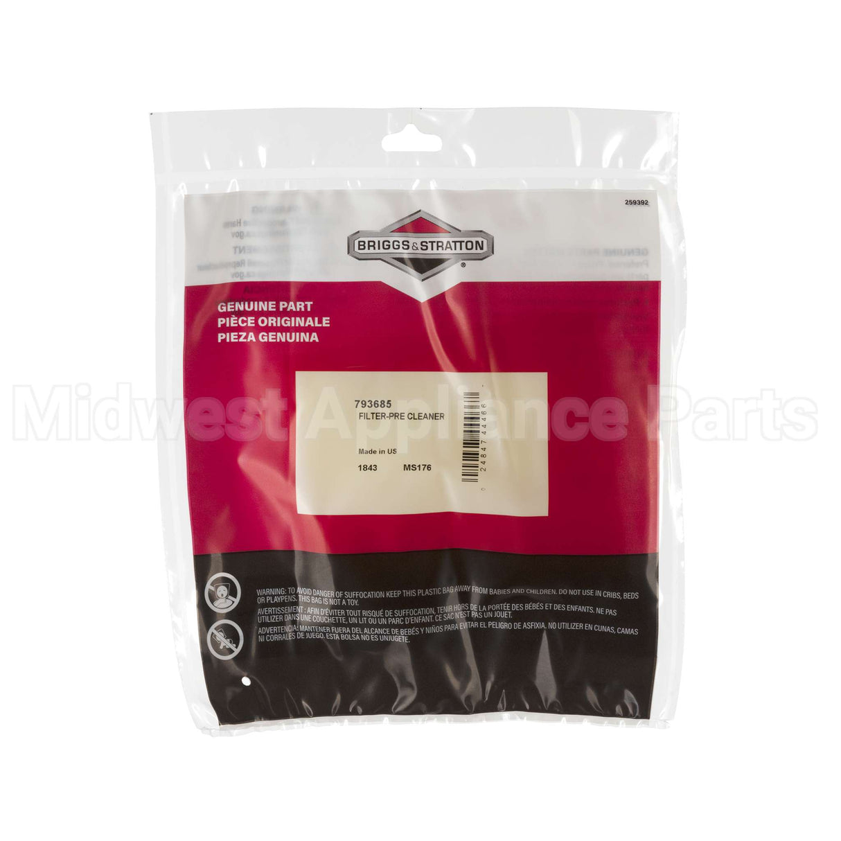 793685 Briggs & Stratton Filter-Pre Cleaner