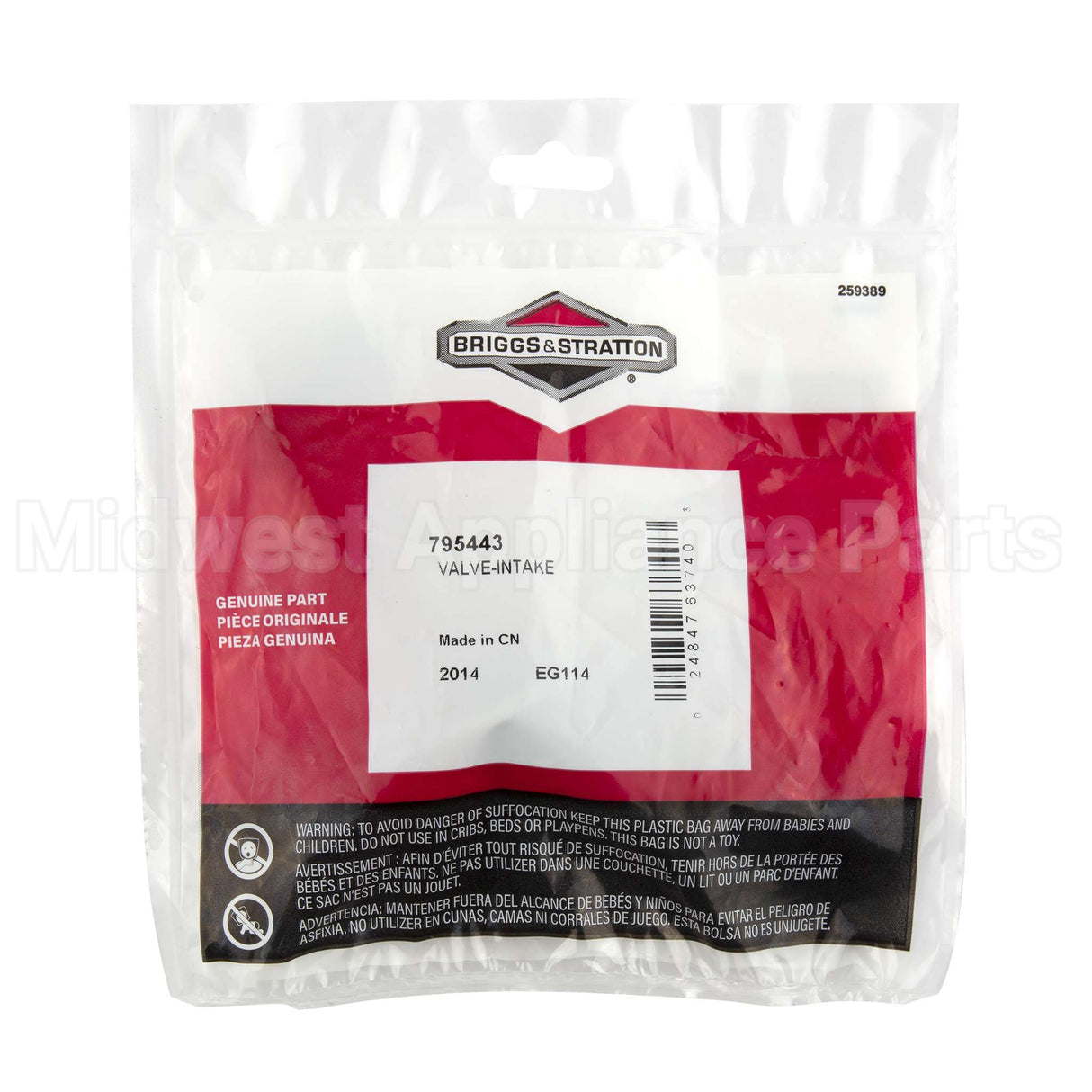 795443 Briggs & Stratton Valve-Intake