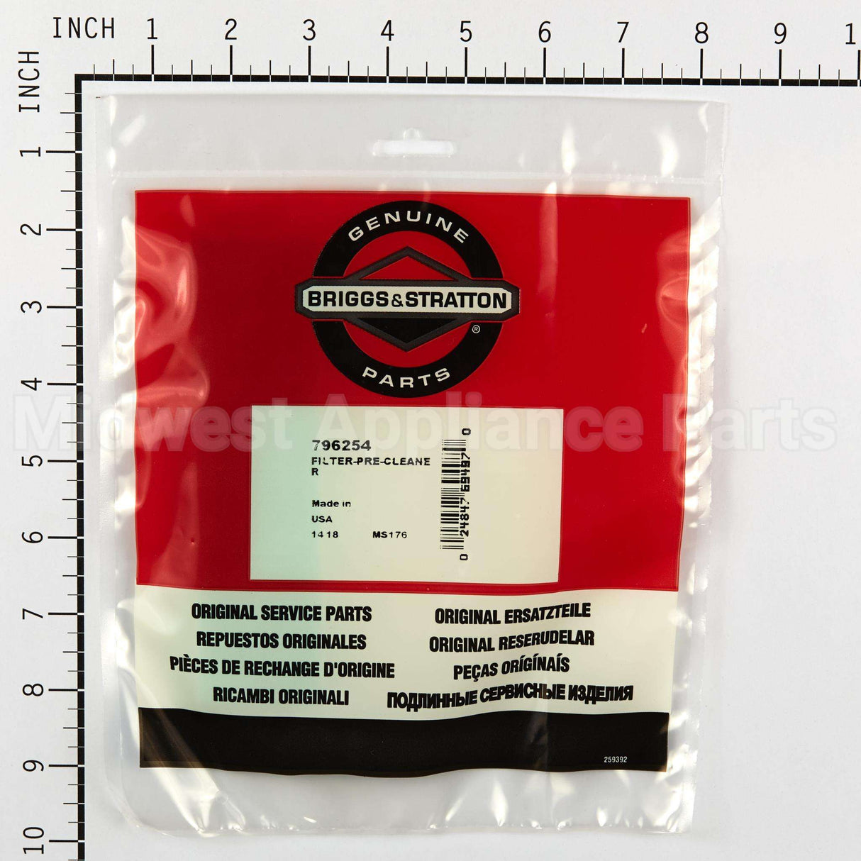 796254 Briggs & Stratton Filter-Pre-Cleaner