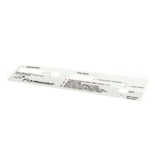 8021302 Compatible Frymaster Label, Pf Frymster Switc H Plate