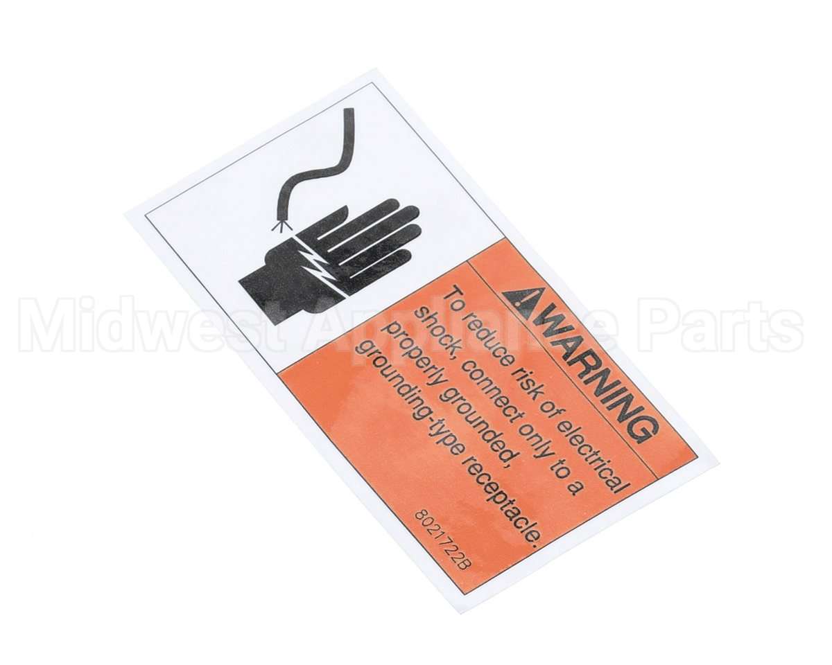 8021722 Frymaster Label, Portable Filter Warning