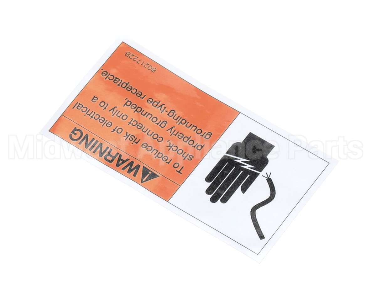 8021722 Frymaster Label, Portable Filter Warning