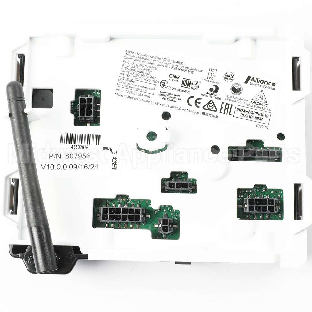 808121 Speed Queen Assy,Flw 7 Seg Comm Control W/ Inst