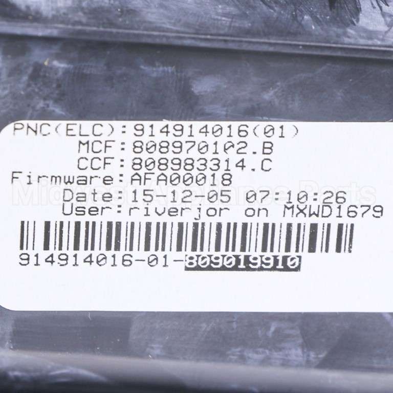 809019910 Frigidaire Control Asmy