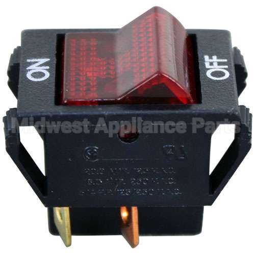 819871-2 Compatible Hobart Switch, On/Off Black Rocker W/ Light