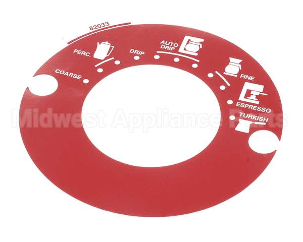 82033 Grindmaster Cecilware Decal, Grnd Sel 875 Red