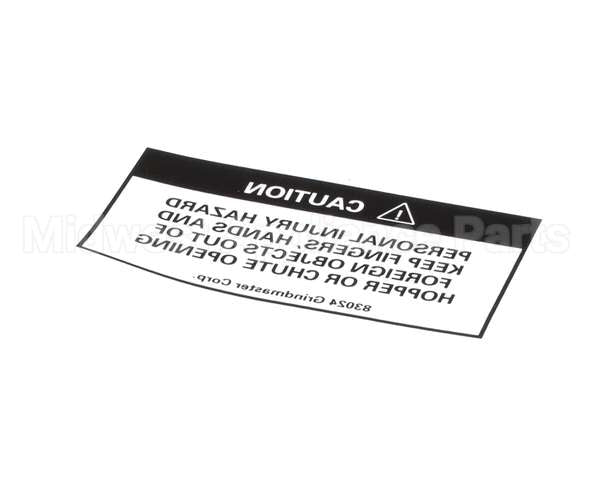 83024 Grindmaster Cecilware Decal, 190-Ss Hopper Warning